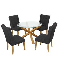 Juego de Comedor 4 Sillas Emerald Negro Madera Tornillo
