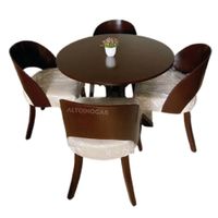 Juego de Comedor 4 Sillas Anne Crema Madera Tornillo