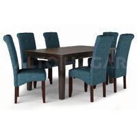 Juego de Comedor 6 Sillas Maria Azul Madera Tornillo