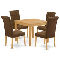 Juego de Comedor 4 Sillas Bright Marrón Madera Tornillo