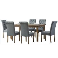 Juego de Comedor 6 Sillas Veronikka Gris Madera Tornillo