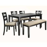 Juego De Comedor Denieke 6 Sillas Beige Madera Tornillo