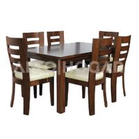 Juego de Comedor 6 Sillas Nebra Crema Madera Tornillo