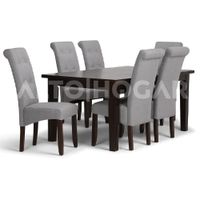 Juego de Comedor 6 Sillas Anny Gris Claro Madera Tornillo