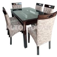 Juego de Comedor 6 Sillas Charlott Beige Madera Tornillo