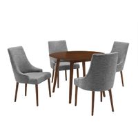 Juego de Comedor 4 Sillas Juliet Gris Madera Tornillo