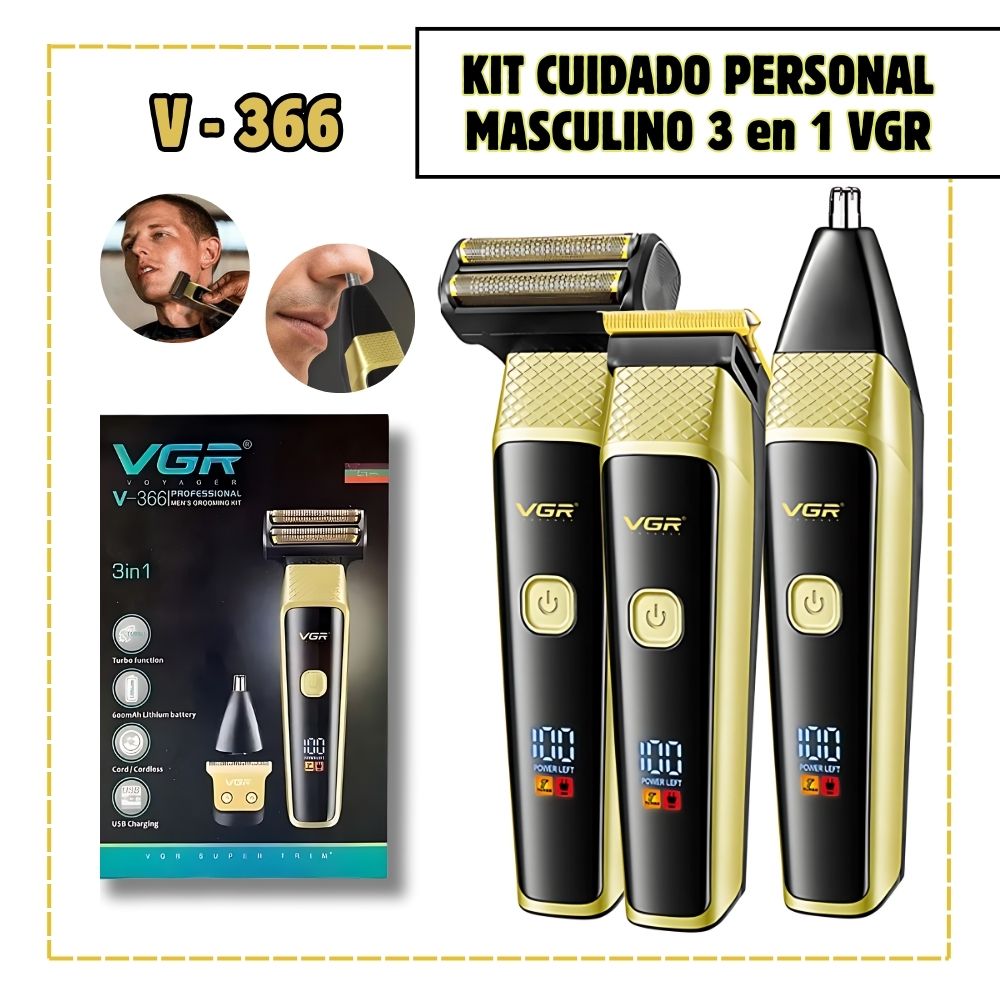 Kit Cuidado Personal Masculino 3 en 1 VGR - V-366