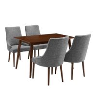 Juego de Comedor 4 Sillas Julia Gris Madera Tornillo