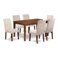 Juego de Comedor 6 Sillas Concept Beige Madera Tornillo