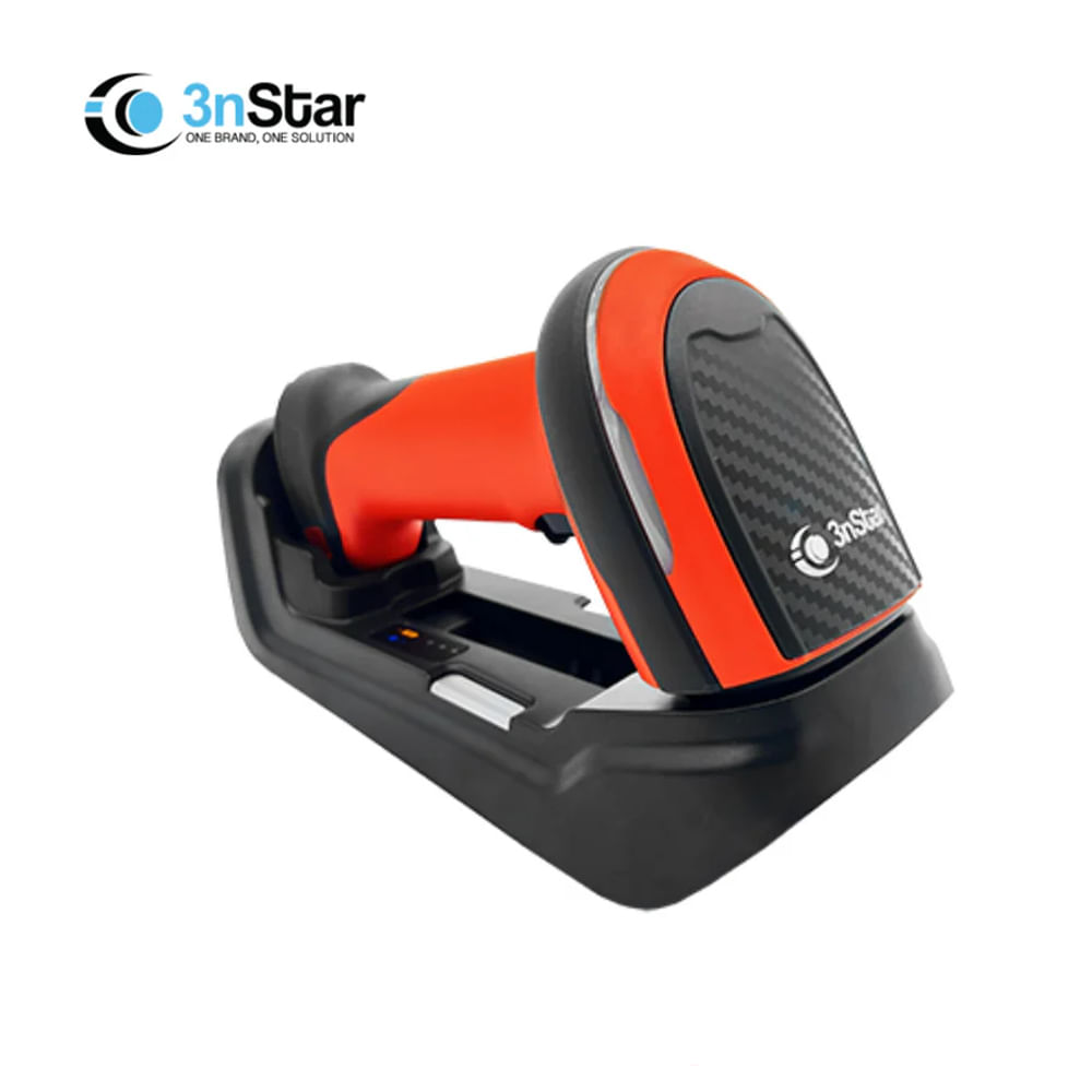 Escáner de códigos de barras 3nStar SC610BT - Inalámbrico, 150m, Omnidireccional, IP67, Naranja/Neg