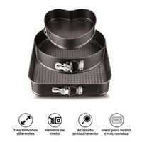 Set de Moldes para Reposteria Desmontable de 3 Piezas
