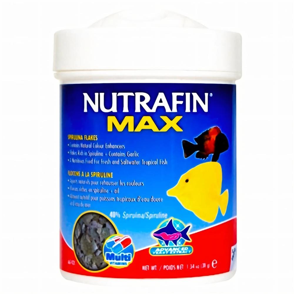 Nutrafin Max Escamas Espirulina  Tropicales Y Marinos 38 Gr.