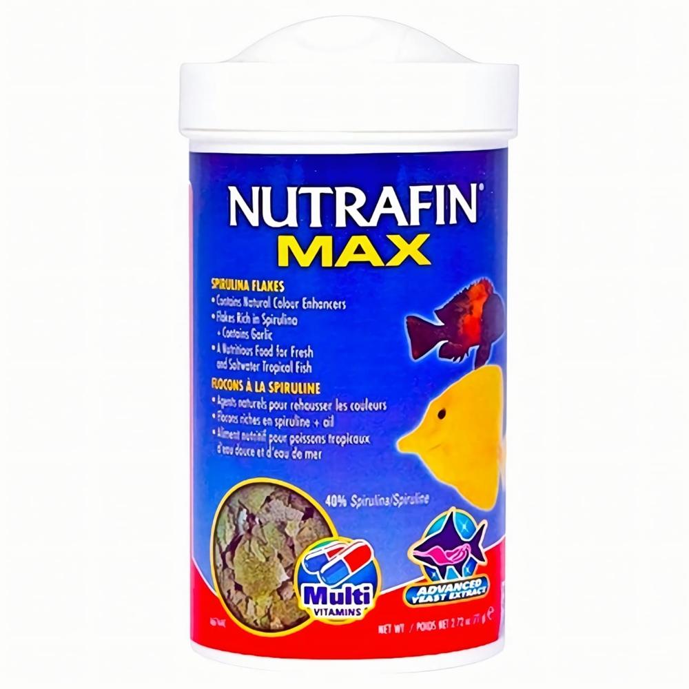 Nutrafin Max Escamas Espirulina  Tropicales Y Marinos 77 Gr.