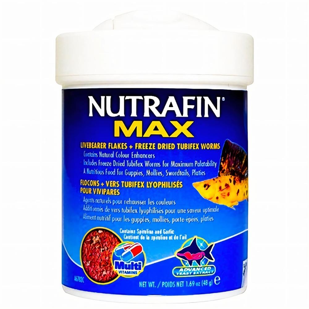 Nutrafin Max Escamas Para Peces Ovoviviparos Tubifex 48 Gr.