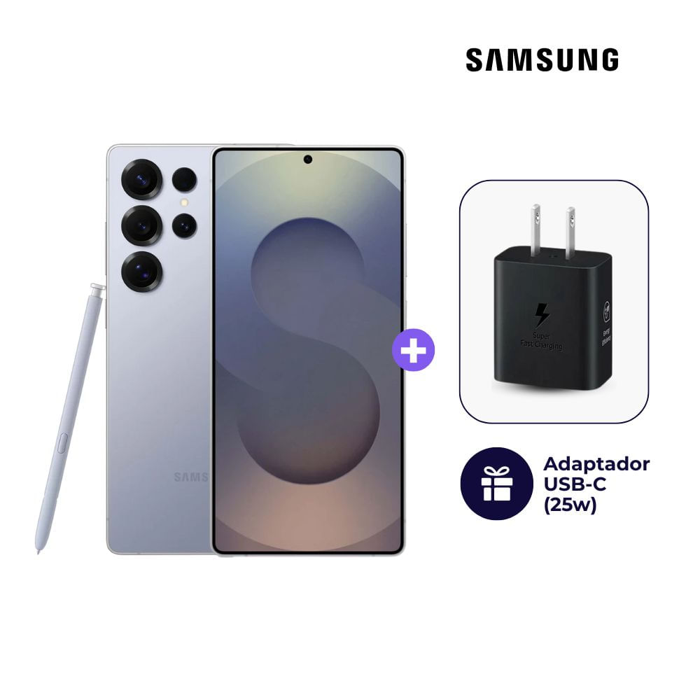 Celular Samsung Galaxy S25 Ultra 512GB 12GB Ram Color Azul Titanio + Cargador Samsung de 25W