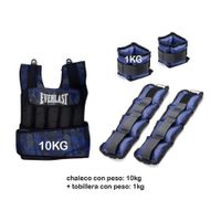 Chaleco De Peso 10kg Color variado +  Tobillera Con Peso 1kg