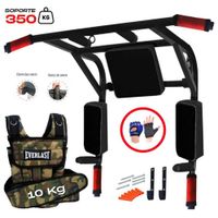 Barra Paralelas Dominadas 15 En 1 + Chaleco 10kg + Guantes