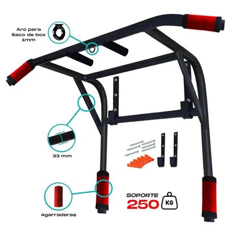 Barra Para Dominadas 2 en 1 Multifuncional Soporte 250Kg