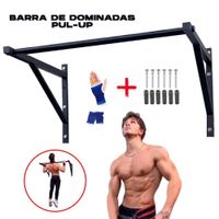BARRA CROSSFIT PULL UP REFORZADA PARA ENTRENAMIENTO PROFESIONAL CON GUANTES