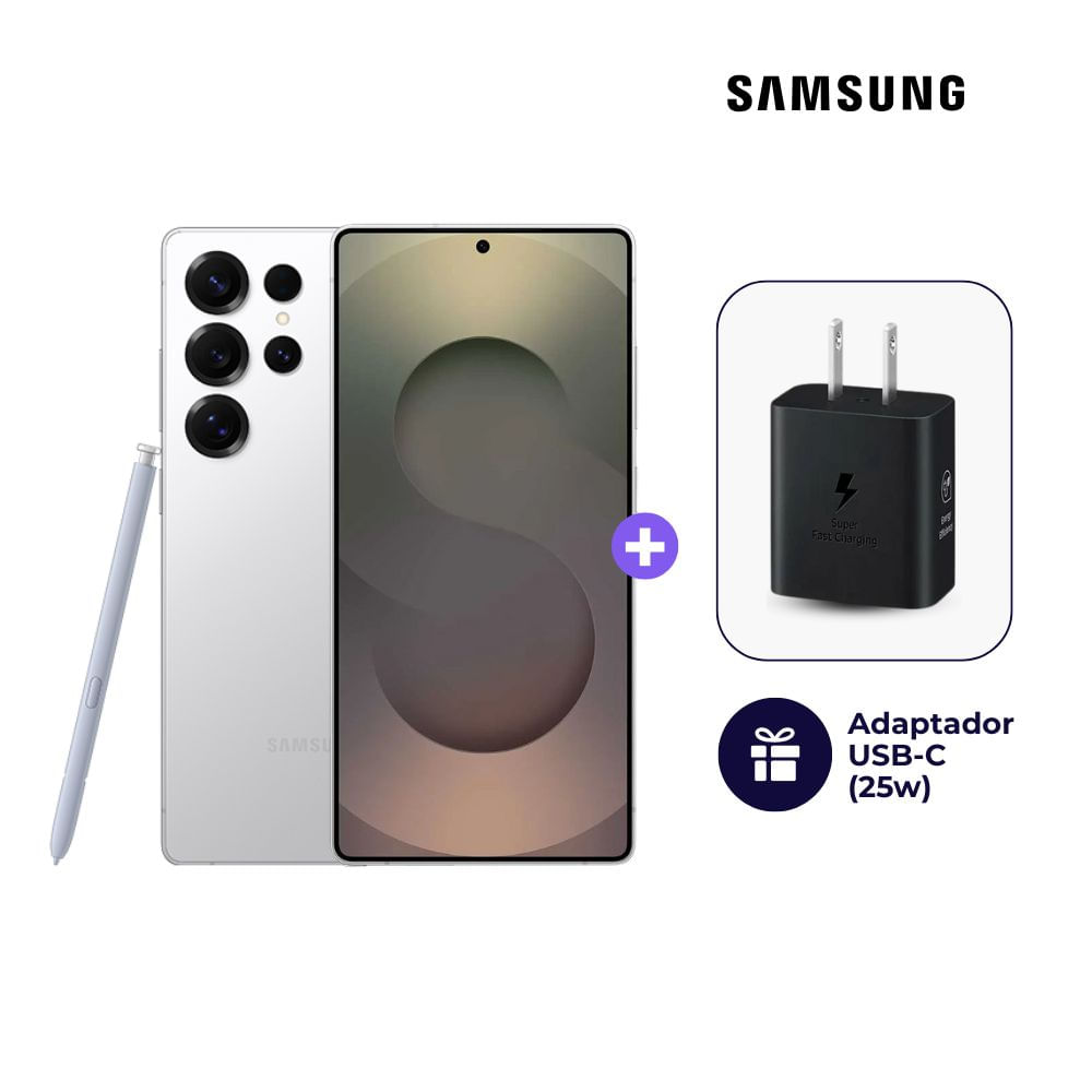 Celular Samsung Galaxy S25 Ultra 256GB 12GB Ram Color Blanco Titanio + Cargador Samsung de 25W