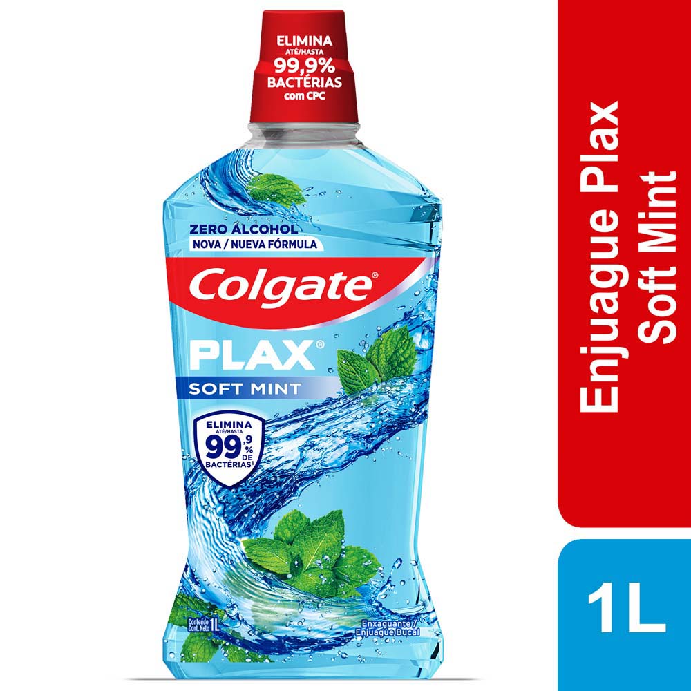 Enjuague Bucal COLGATE Plax Sin Alcohol Frasco 1L