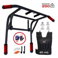 Barra Dominadas 2en1 Chaleco 20kg Guantes Regalo