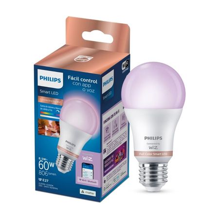 Foco LED Philips Wifi Wiz RGB E27 8W Colores 806 lm