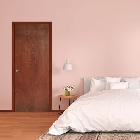 Puerta de Interior HDF/Pino Lisa Cedro Africano Barniz 4x80x207cm Carpintera