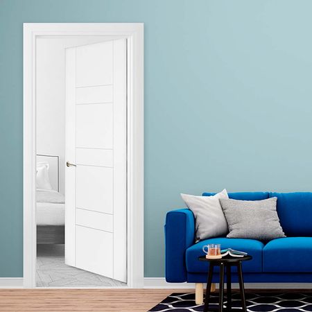 COMBO Dimfer Puerta Decor 40mm 75x207cm + Marco Pino Blanco