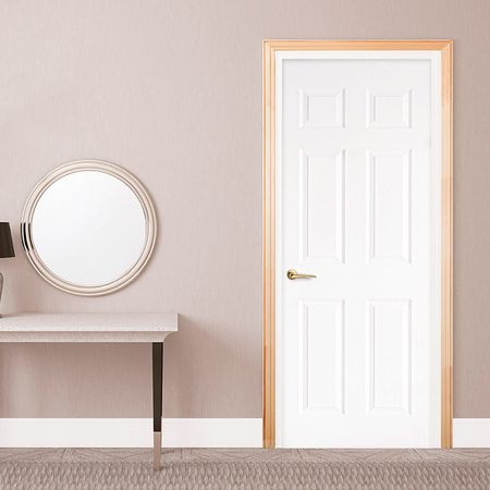 Combo puerta blanca prem Kala 40x75x2.07 + marco natural Dimfer