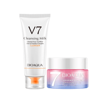 Crema Aclaradora V7 Bioaqua + Crema Limpiadora Facial De Leche V7