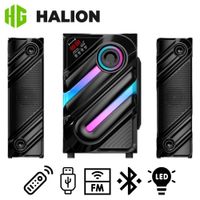 Parlante Halion HA-F77 Thanos con Subwoofer 8"" Luces LED USB SD BT FM