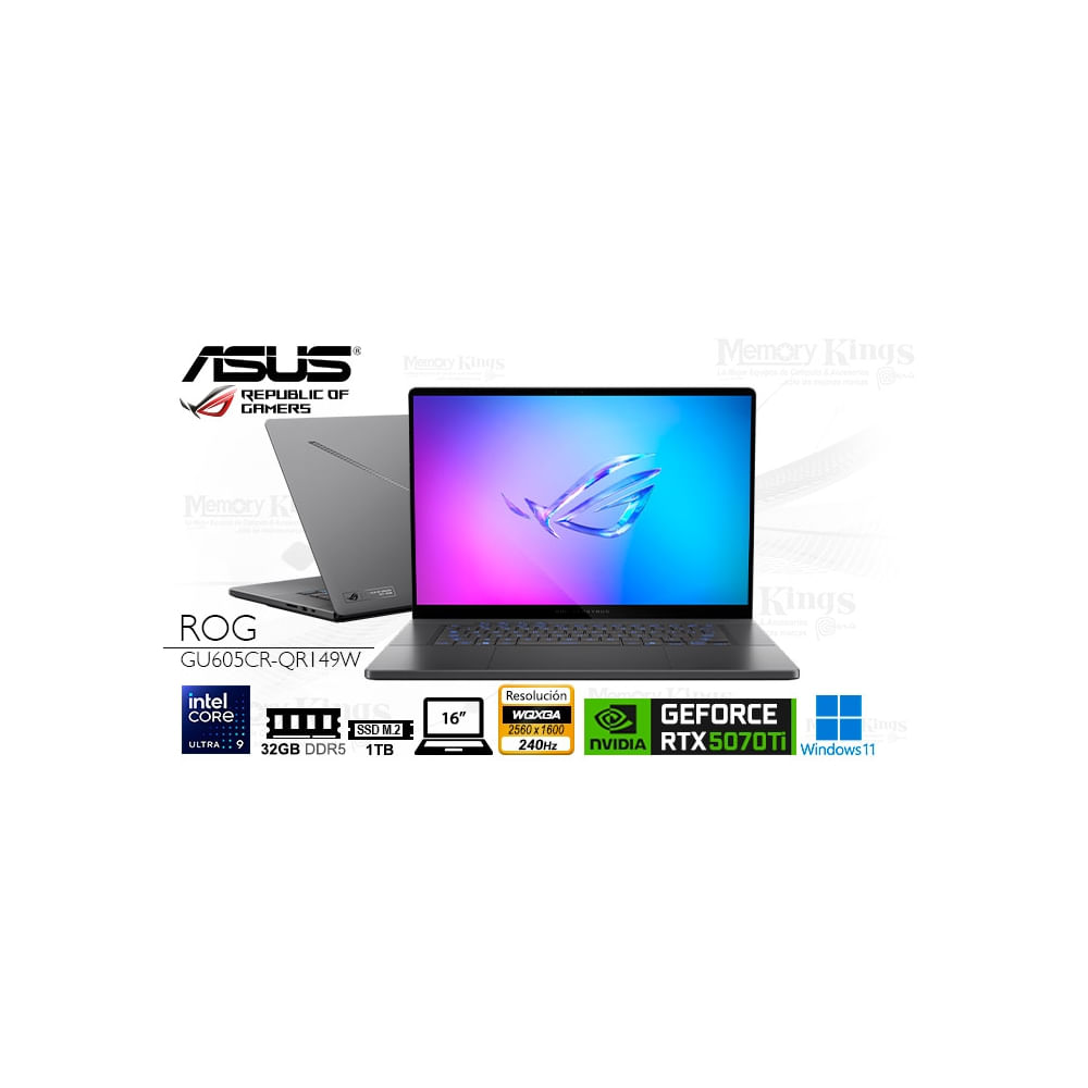 Asus ROG Zephyrus G16 - Laptop Ultra 9, 16"" FHD, 32GB RAM, 1TB SSD, RTX 5080 Ti, Windows 11 Home