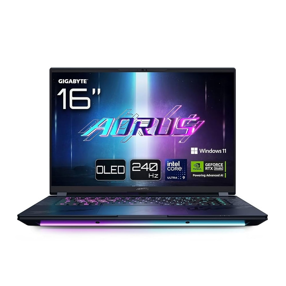 Laptop Gigabyte AORUS 16"" WQXGA, 165Hz, Intel i9, 64GB RAM, 1TB SSD, rendimiento gamer excepcional