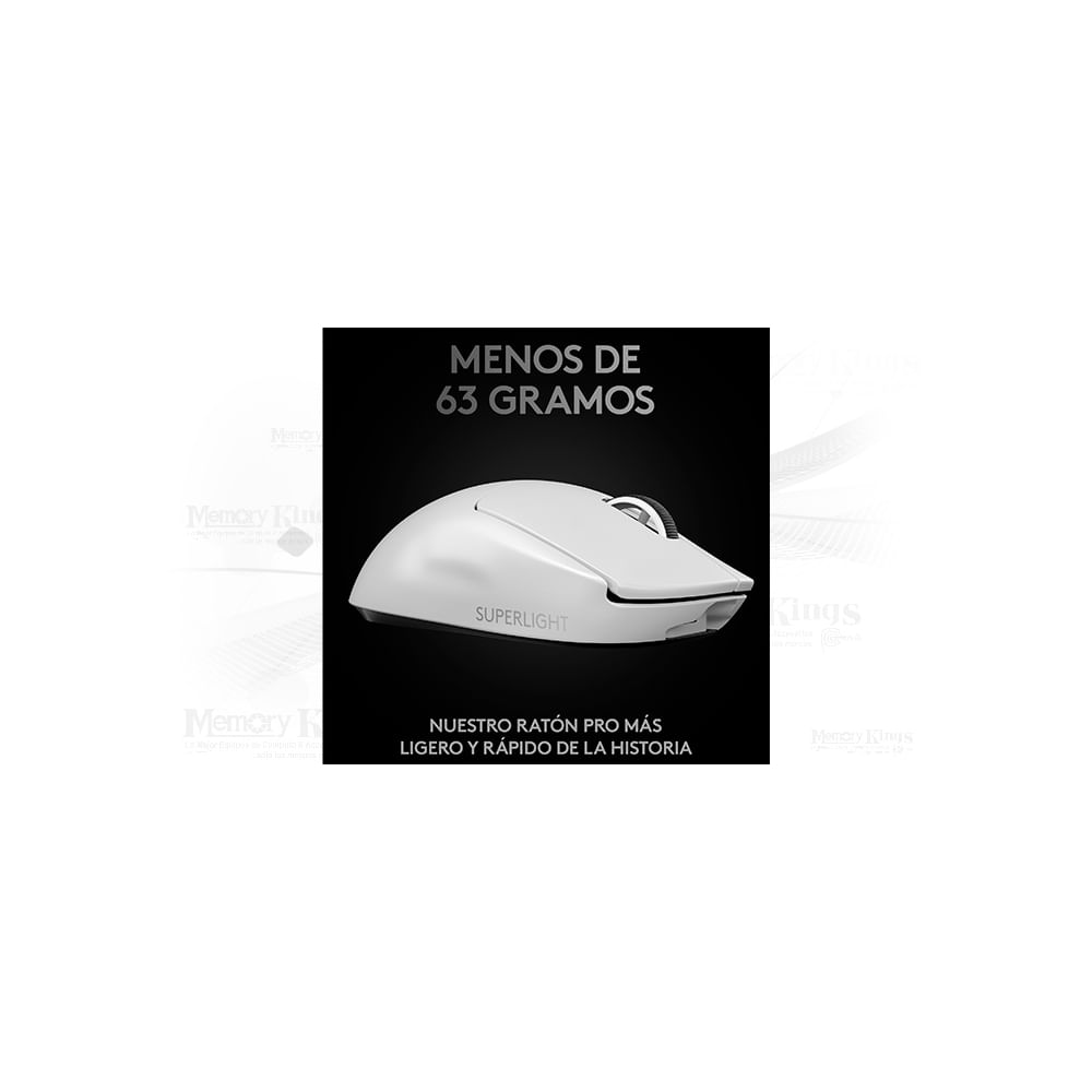 Mouse Logitech G Pro X Superlight Wireless 25K Hero en color blanco - Ligero y rápido para gamers