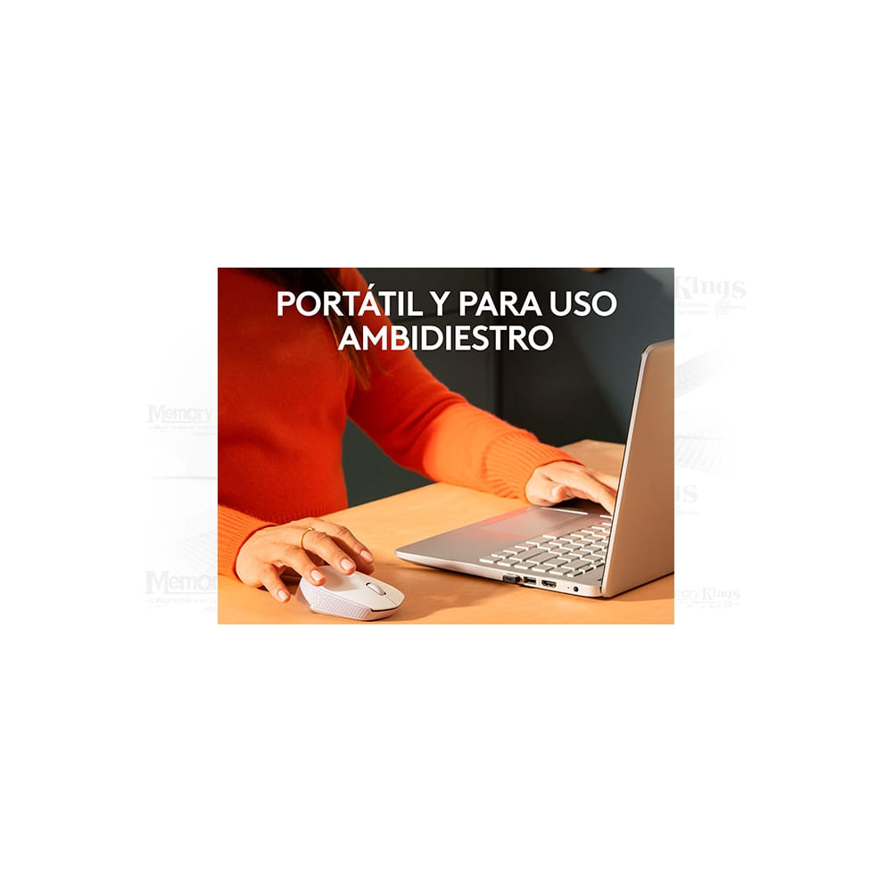 Mouse inalámbrico Logitech M170 blanco, diseño ergonómico y conexión fácil por USB.