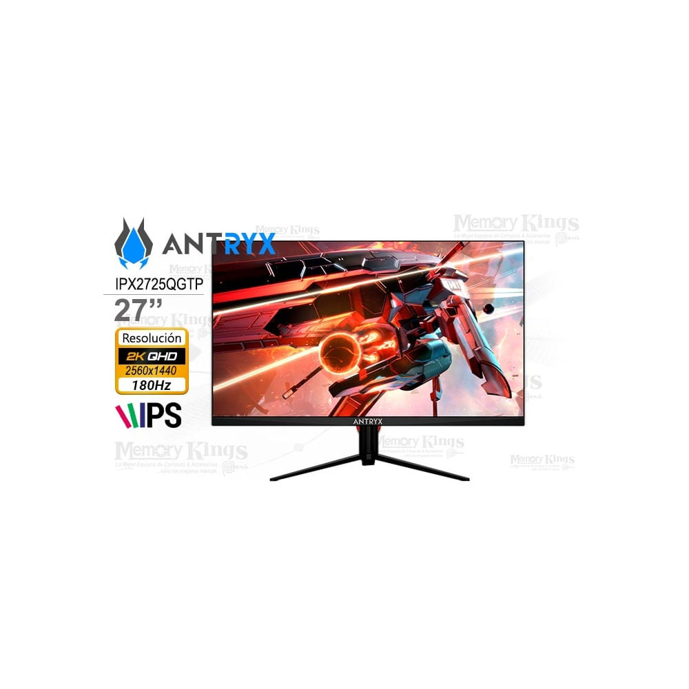Monitor 27"" Antryx IPX2725QGTP QHD 2K 180Hz 1ms, IPS, RGB y Pivote - Ideal para Gaming y Diseño