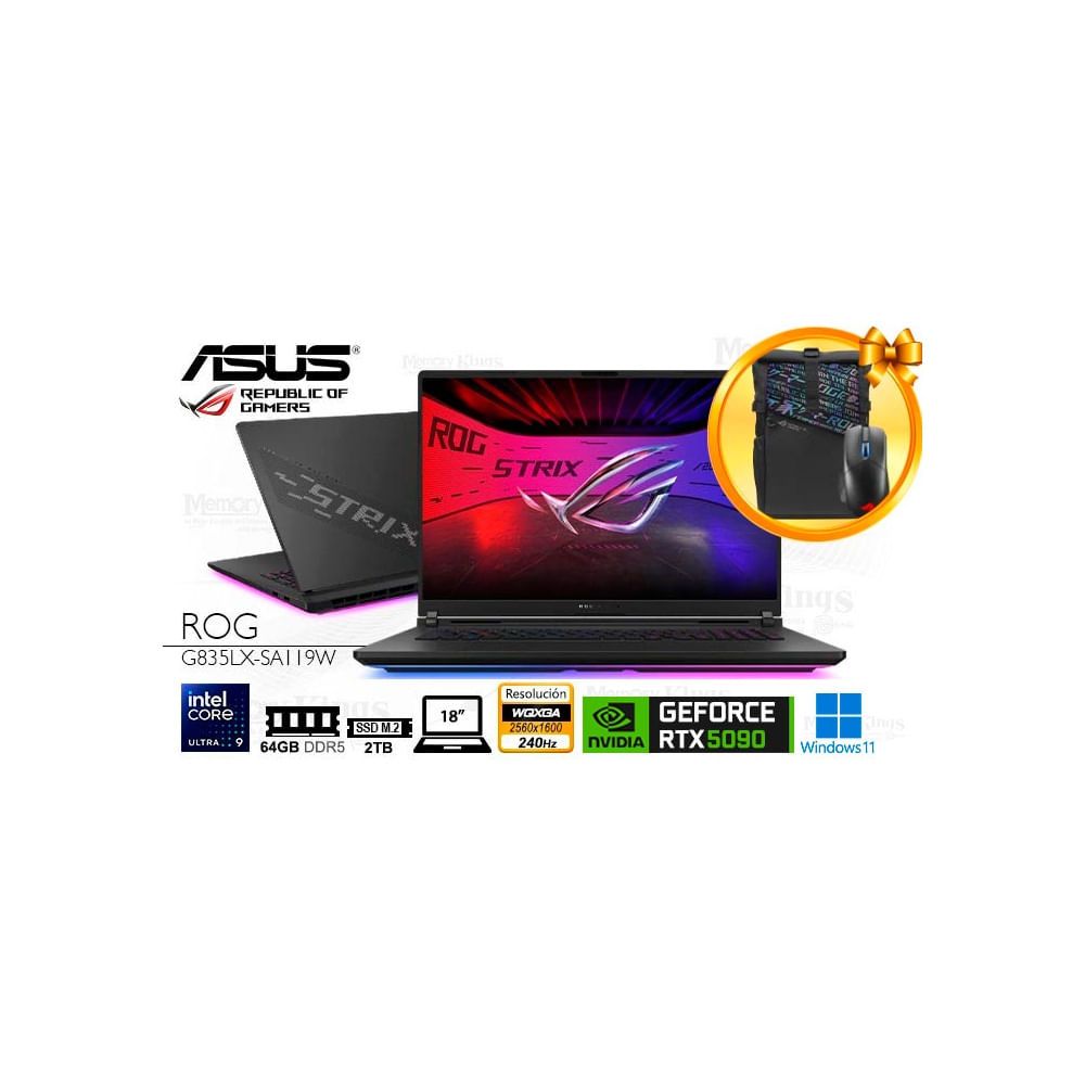 ASUS ROG Strix SCAR 18"" - Laptop Core Ultra 9, 64GB RAM, 2TB SSD, GeForce RTX 5090 24GB, Windows 11