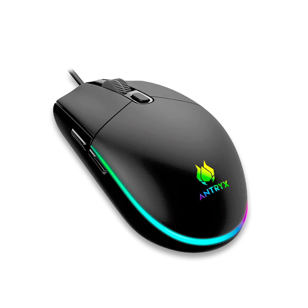 Mouse gaming Antryx M640 V2 RGB con 7200 DPI, diseño ergonómico y retroiluminación atractiva