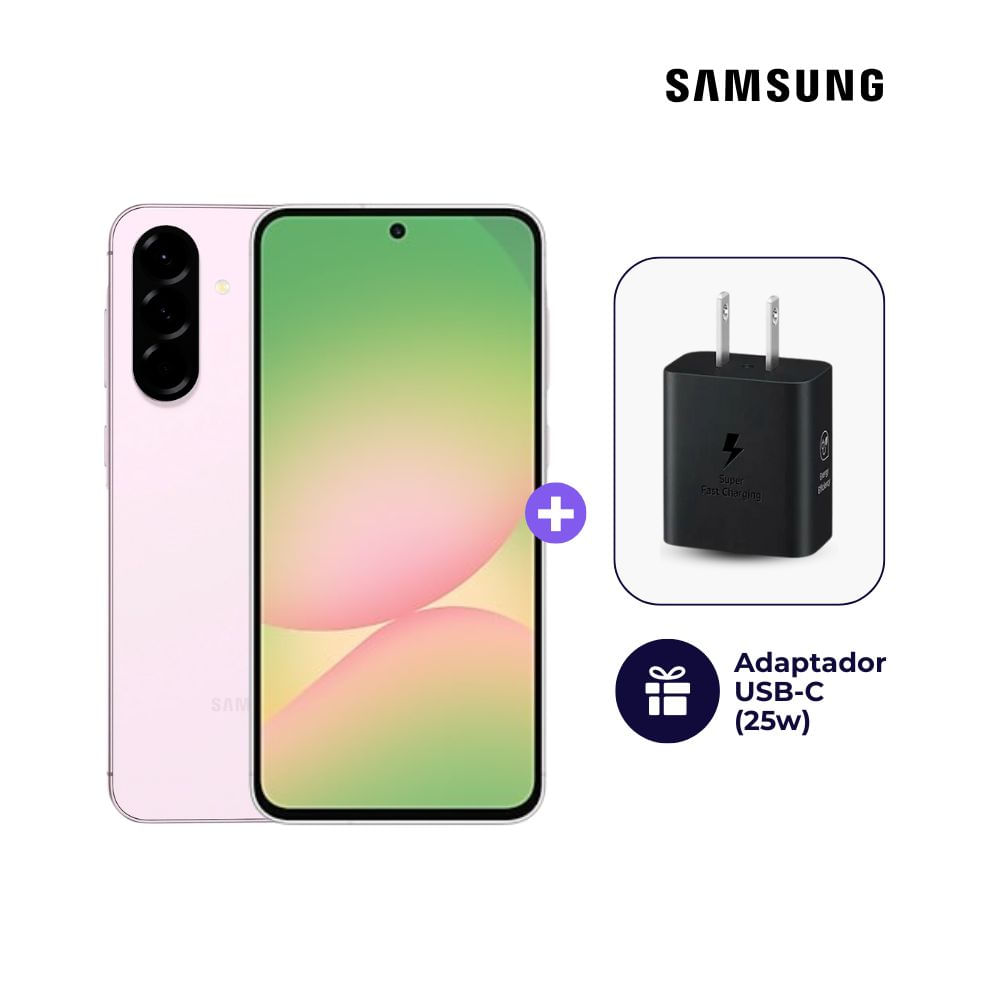 Celular Samsung Galaxy A56 5G 256GB 8GB Rosa y Adaptador USB-C Samsung Original 25W