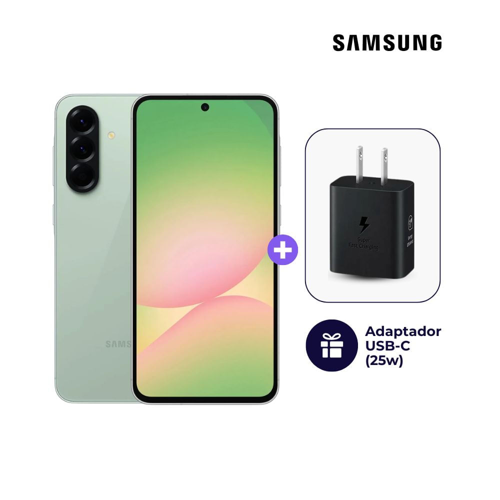 Celular Samsung Galaxy A56 5G 256GB 12GB Verde + Adaptador USB-C Samsung Original 25W