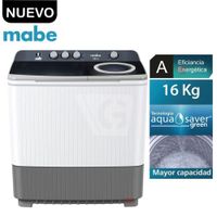 Lavadora semiautomática de 16 kg blanca mabe LMD6124PBBB0