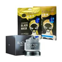 Set Mascarilla Negra con Acido Hialuronico + Crema Facial de Perlas Negras