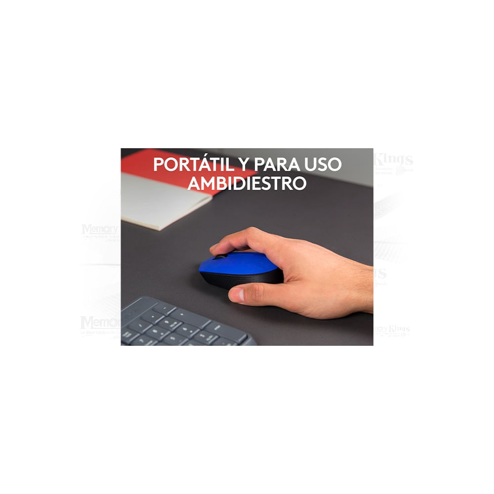 Mouse inalámbrico Logitech M170 azul - Conectividad fiable y diseño ergonómico para comodidad diari