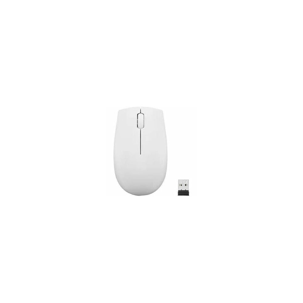Mouse inalámbrico compacto Lenovo 300 en color gris nube, diseño ergonómico y conectividad confiabl