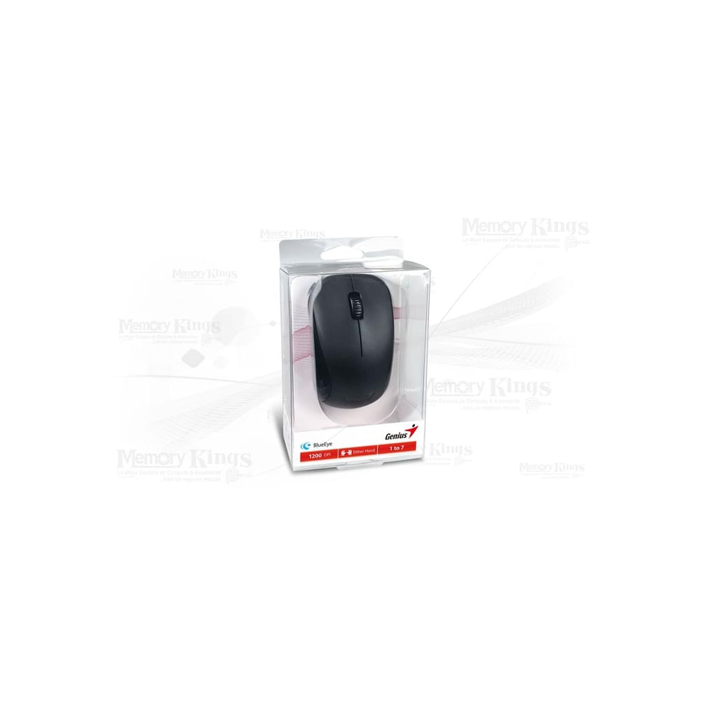 Mouse inalámbrico Genius NX-7000 Blueeye negro con precisión avanzada y diseño ergonómico