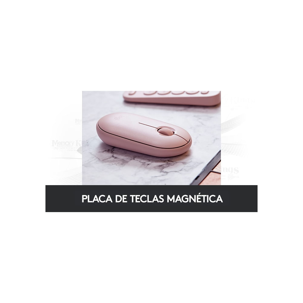 Logitech Pebble M350s: ratón óptico inalámbrico Bluetooth rosa con 3 botones para productividad cóm