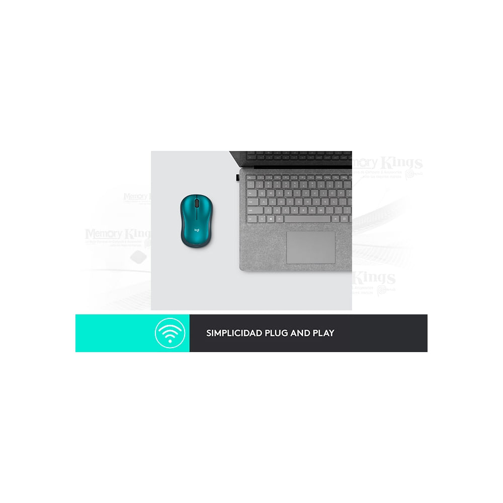Mouse Logitech M185 inalámbrico azul - diseño ergonómico y conexión sin cables eficiente