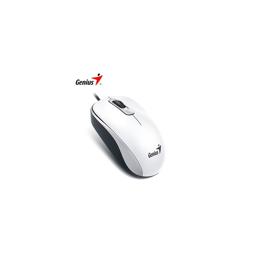 Mouse óptico Genius DX-110 blanco, 1000 DPI, conexión USB - Precisión y estilo para tu PC