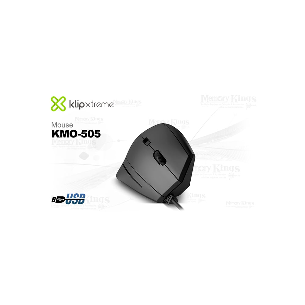 Mouse vertical Klip Xtreme KMO-505, USB ergonómico para confort y precisión en cada clic